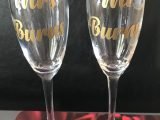 Personalised champagne flute glasses