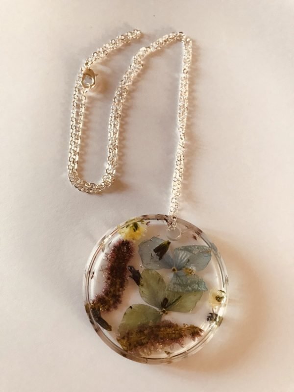 Wild Flower resin pendant.