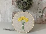 Embroidery bouquet of sunflowers