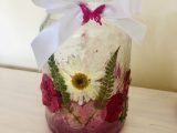 Pink Flower and glitter jar