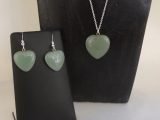 Aventurine Necklace and Earrings Set, Green Necklace, Gift for Mum, Semi Precious Gift, Gift Boxed Present, Valentine Gift, Healing Gift