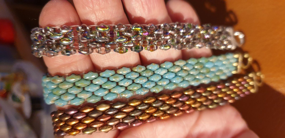 Beaded Cuff Bracelet - Native American - Glass Beads - Buckskin Leather -  Adjustable Metal Core - Boho Jewelry - Beadwork - Lakota - Sioux