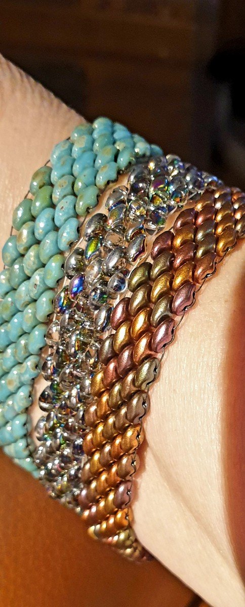 Camo Bracelet/Beaded Cuff Bracelet | Turquoise/Tan – Strands and Bands by  Fran