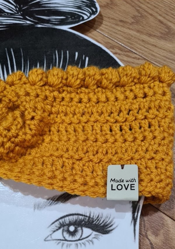 Chunky crochet mustard ear warmer, headband - Image 3