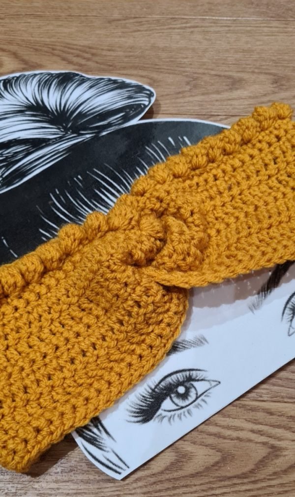 Chunky crochet mustard ear warmer, headband - Image 4