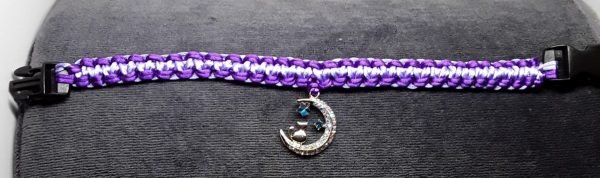 Handmade Macrame Charm Bracelet Cat on the Moon - Image 2