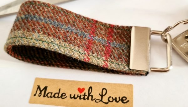 Tweed keyfob - keyring gift - Gift him and her