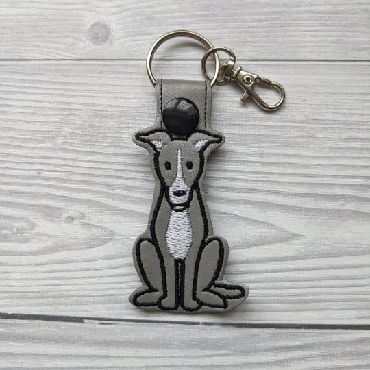Greyhound Keyring, Greyhound Bag Charm, Greyhound Gifts, Greyhound Dog Gifts, Greyhound Key Chain, Whippet Keyring