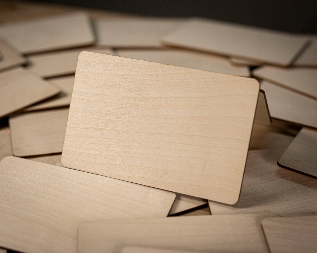 Blank Wooden Business Cards