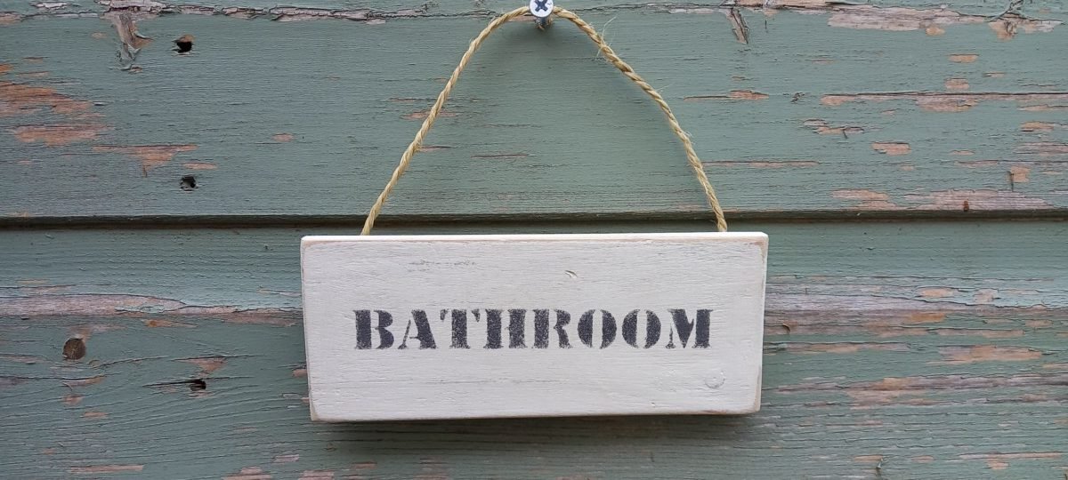 Mini Bathroom Sign Reclaimed Handmade