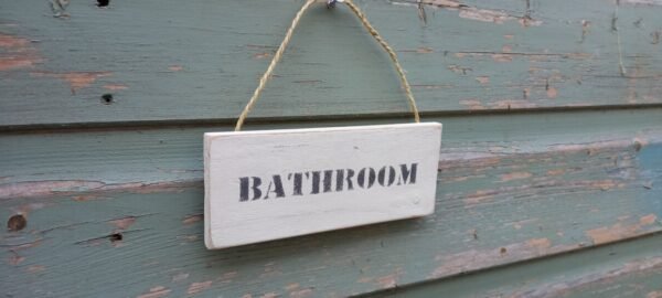 Mini Bathroom Sign Reclaimed Handmade - Image 3