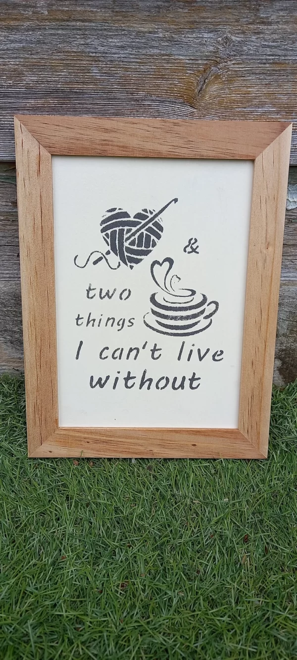 Crochet framed sign handmade handpainted