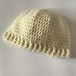 Women’s Cream Crochet Beanie Hat