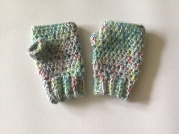 Girl’s Rainbow Sky Crochet Fingerless Gloves