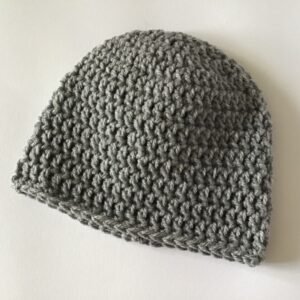 Women’s Grey Crochet Beanie Hat