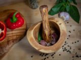 Natural Olive Wood Pestle and Mortar, Wooden Herb Grinder, Rustic Kitchen Utensils, Custom Pestle and Mortar, Personalised Cooking Gift