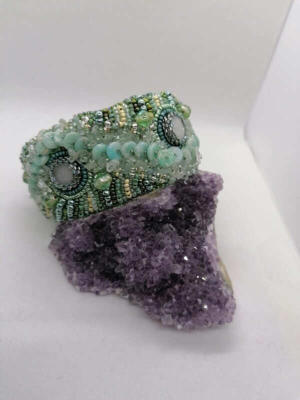 Amazonite and Aquamarine Cuff Bracelet - Image 5