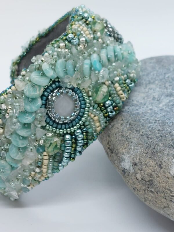 Amazonite and Aquamarine Cuff Bracelet