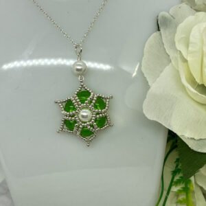 Beaded Flower Star Necklace
