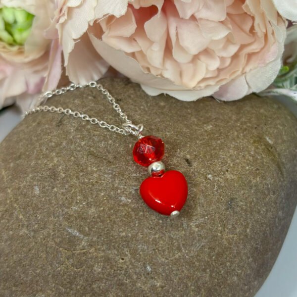 Red Crystal Heart Necklace