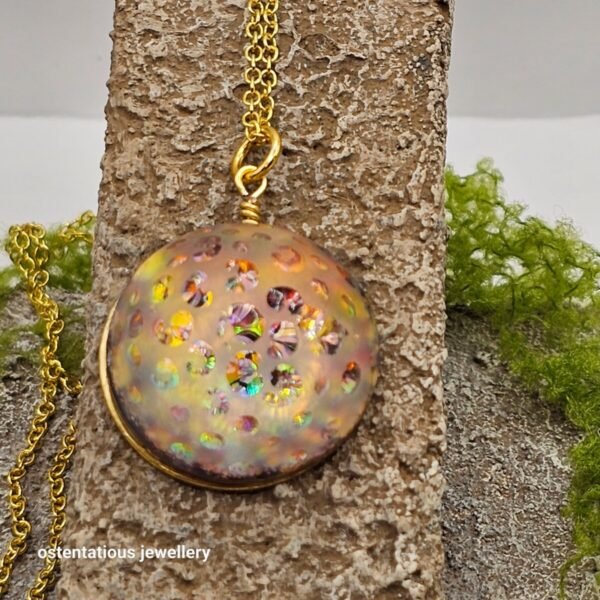 rainbow resin necklace