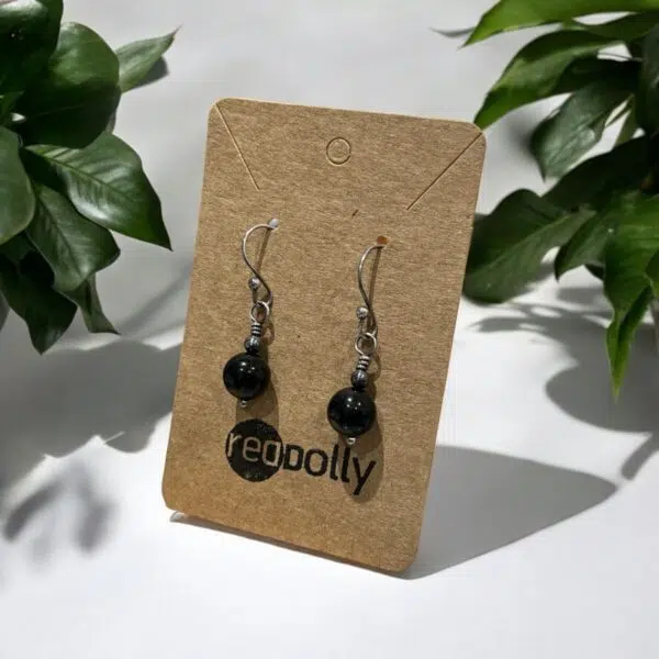 Oxidised Sterling Silver Earrings With Jet Gemstones - Image 6